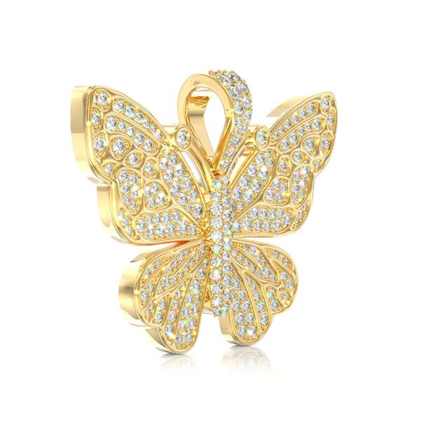 New 14k Yellow cheapest Gold Detailed Butterfly #2 Charm Pendant