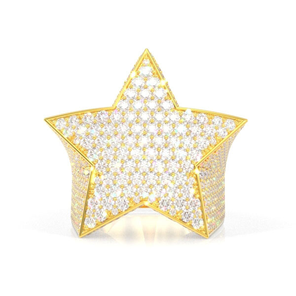 Icebox Super Star Diamond Ring 14k Solid Gold - Main Image