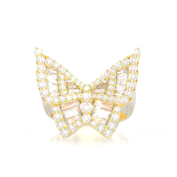 ★TOU★ [29CM Exclusive] WFN010 Baguatte Fullsetting Ring Now + Forever Baguette & Round-Cut Diamond Anniversary Ring
