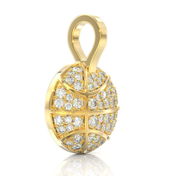 Icebox Basketball Diamond Pendant 14k Solid Gold