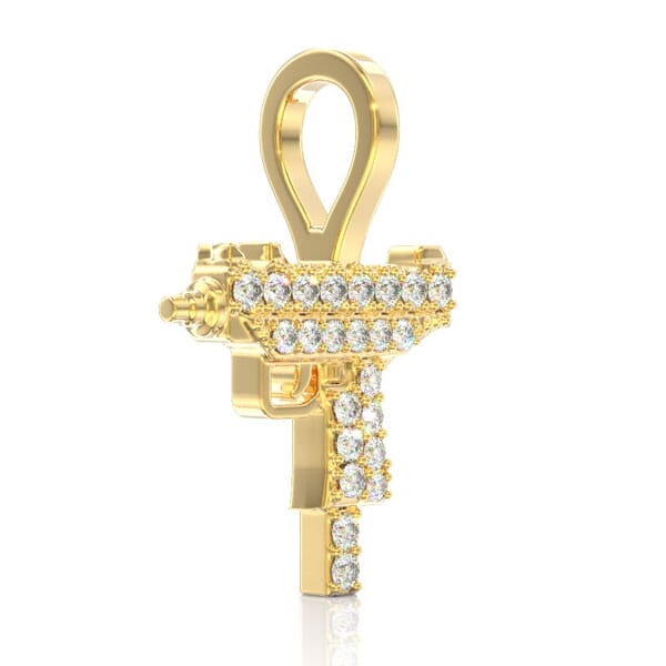 Icebox - Uzi Diamond Pendant 14k Solid Gold .15ctw