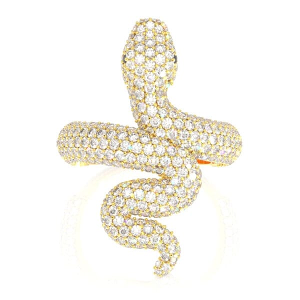 Icebox Snake Diamond Ring 14k Solid Gold 2.50ctw