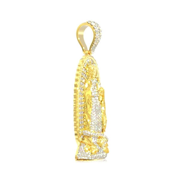Icebox - Virgin Of Guadalupe Statue Diamond Pendant 14k