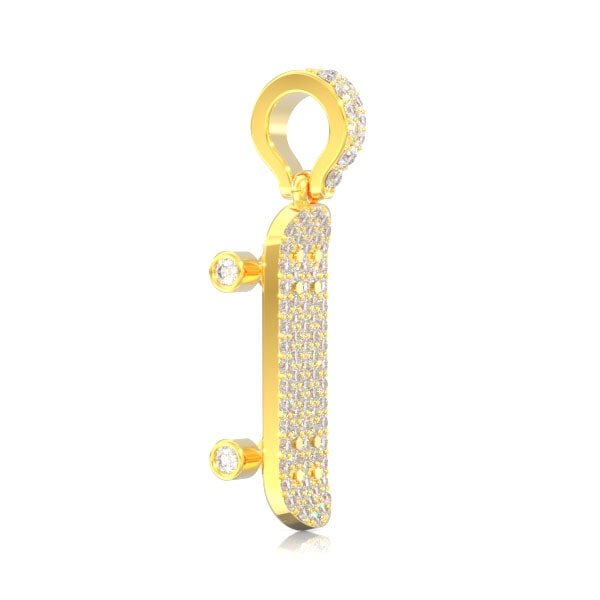 日本未入荷☆KING ICE☆14K Iced Out Skateboard Necklace Real 925 Sterling Silver Iced Diamond Skateboard Pendant Hip