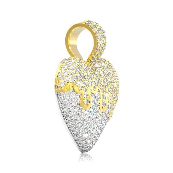 0.25ctw Diamond selling Heart Drop Pendant 14k Yellow Gold