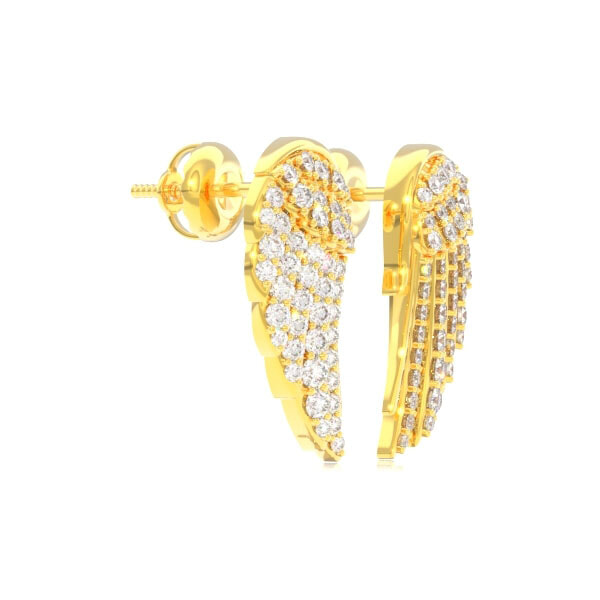 【WING BLING】★14K★ Persia ピアス (L Size) DIAMOND SKINNY PIERCED EARRINGS(両耳用)(2JP0998-P)K10 ピアス