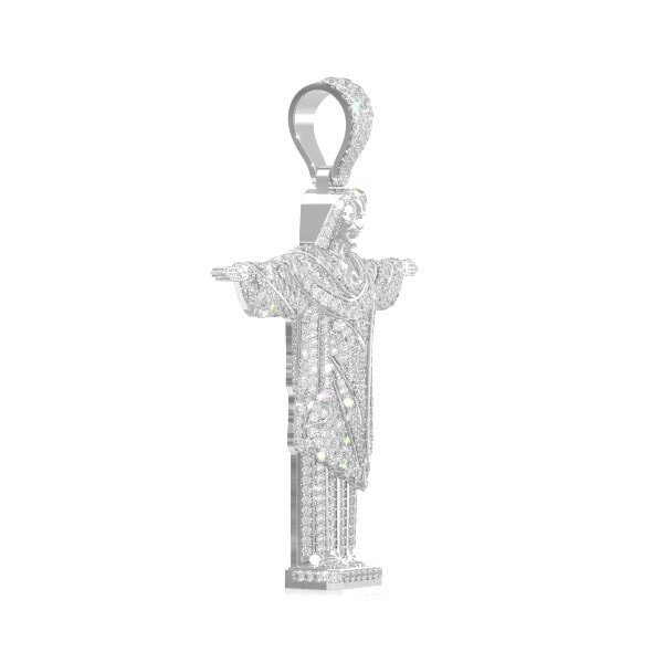 Icebox - Brazil Jesus Christ The Redeemer Diamond Pendant 14k