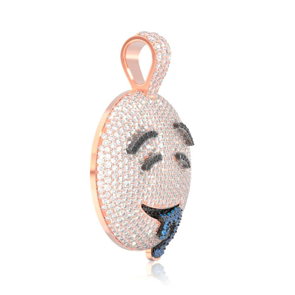Icebox - Drool Emoji Diamond Pendant 14k Solid Gold 4.60ctw